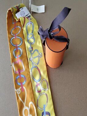 NWT Hermes DO RE BOUCLES TWILLY orange and yellow